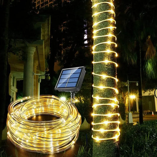 300 LED Solar Rope Lights for Outdoor Decor