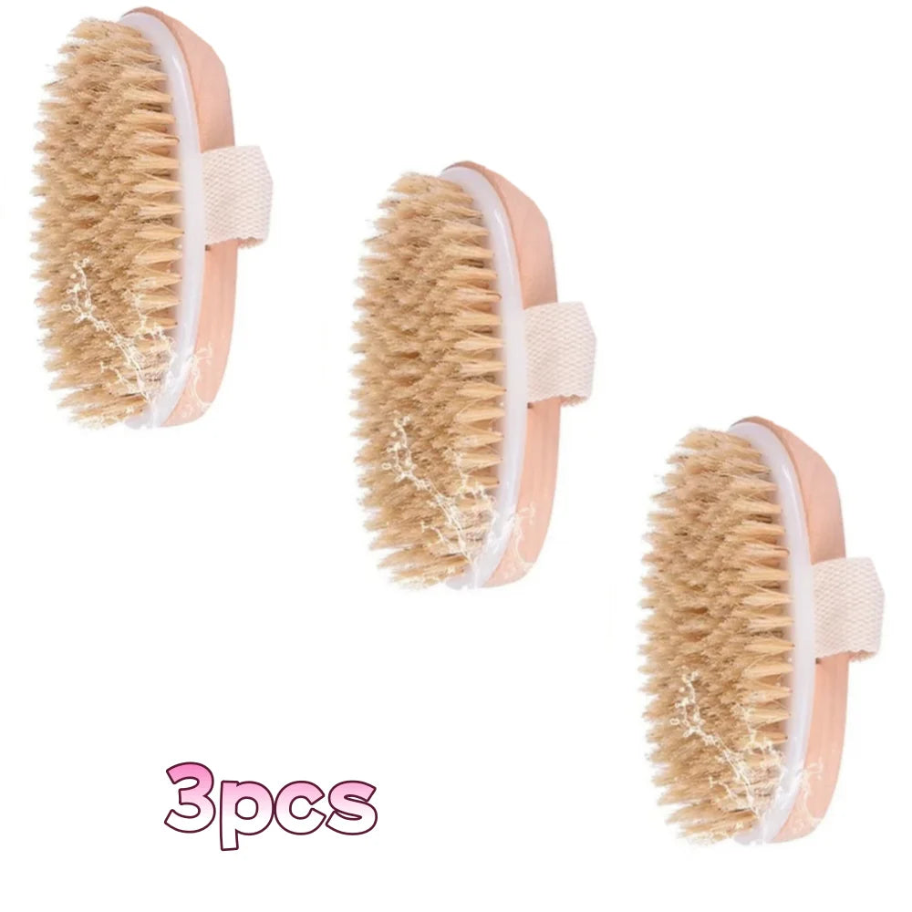 Natural Bristle Dry Body Brush – Exfoliate & Prevent Ingrown Hairs