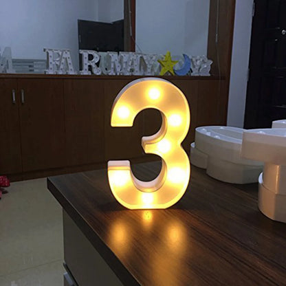LED Light-Up Letter/Number Sign – Battery Operated Party & Wedding Decor (No Batteries)