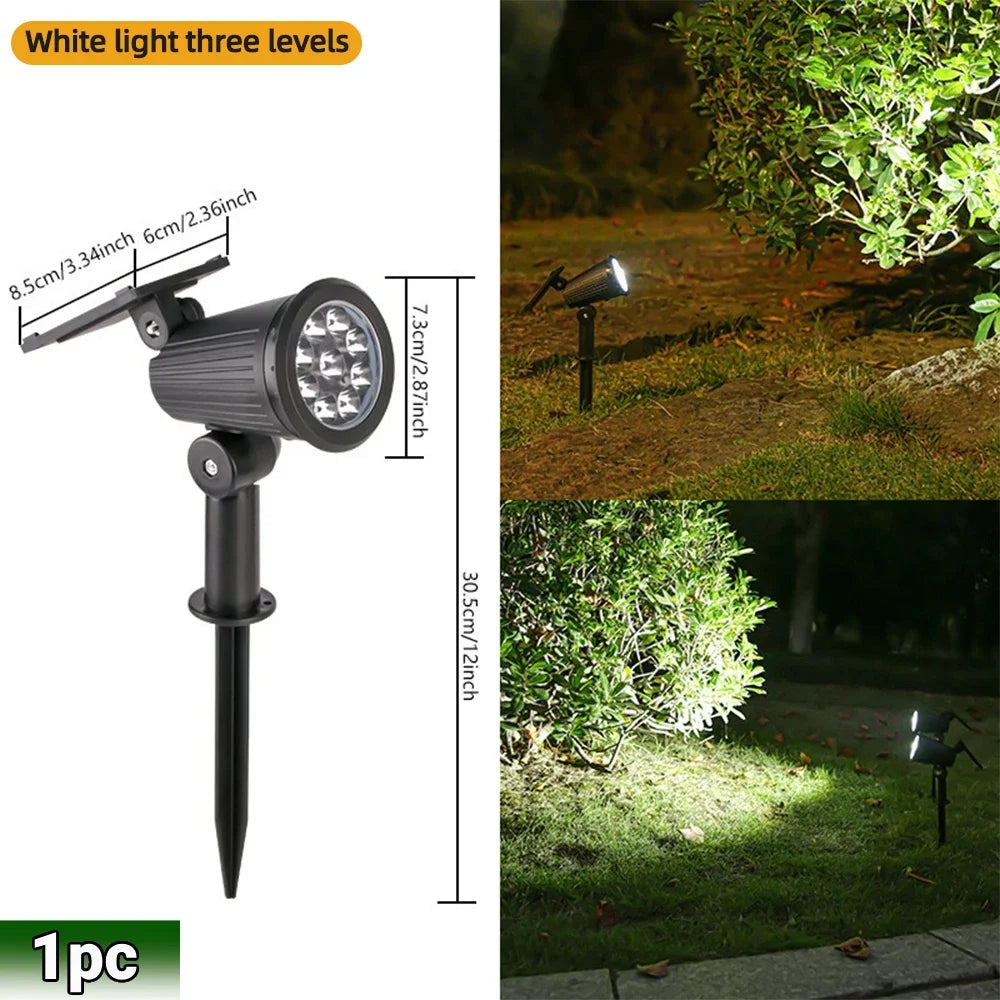 9-LED RGB Solar Spotlights – Waterproof Outdoor Landscape Lights for Garden & Trees